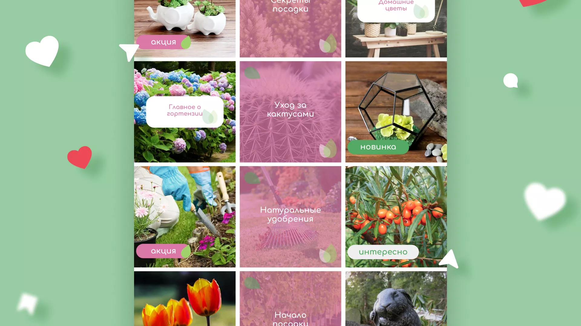 Разработка оформления профиля Instagram для магазина «Floraint» в Киришах